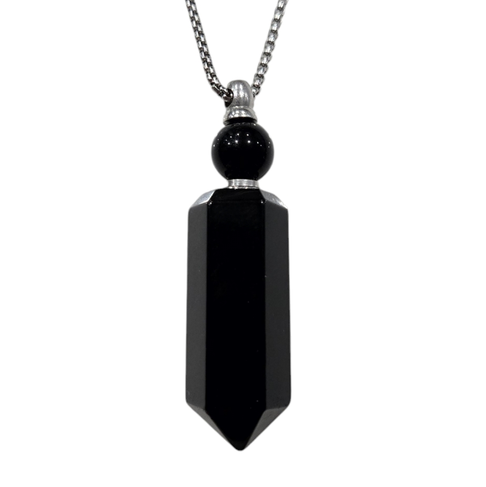 NWOT Faceted onyx bottle necklace